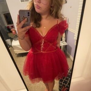 Red Homecoming Dress size 18 (Corset Back!)